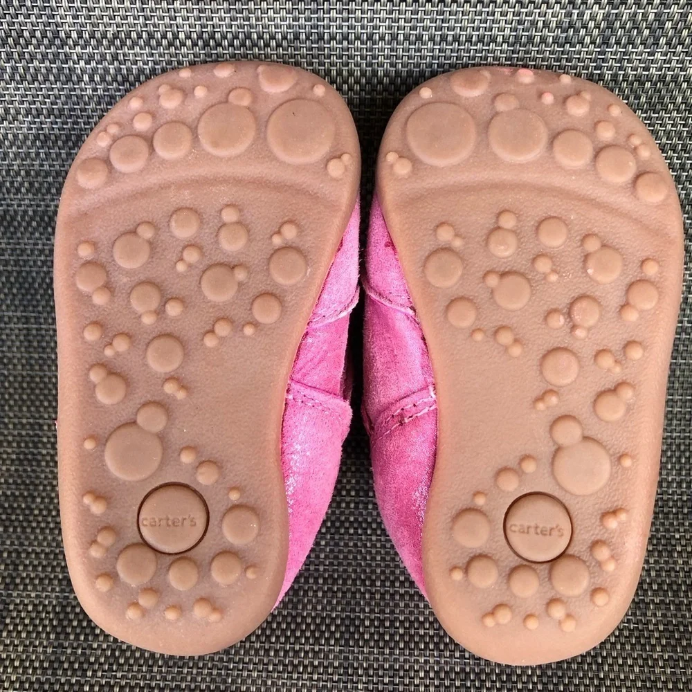 Carter's Every Step Stage 3 Girl's Sparkly Pink Leather Boots Shoes Size:4